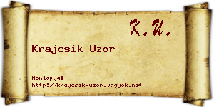 Krajcsik Uzor névjegykártya